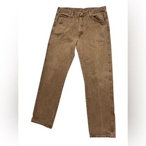 Vintage brown wrangler straight leg jeans size 35 x 32.5
